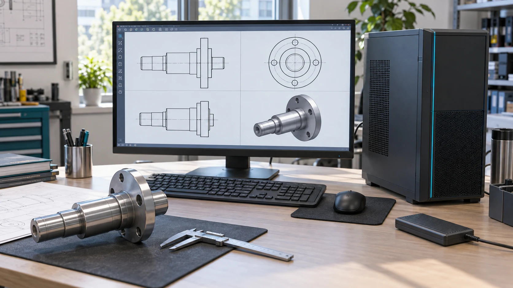 二维 CAD 与轻量三维的务实配置的技术场景插画