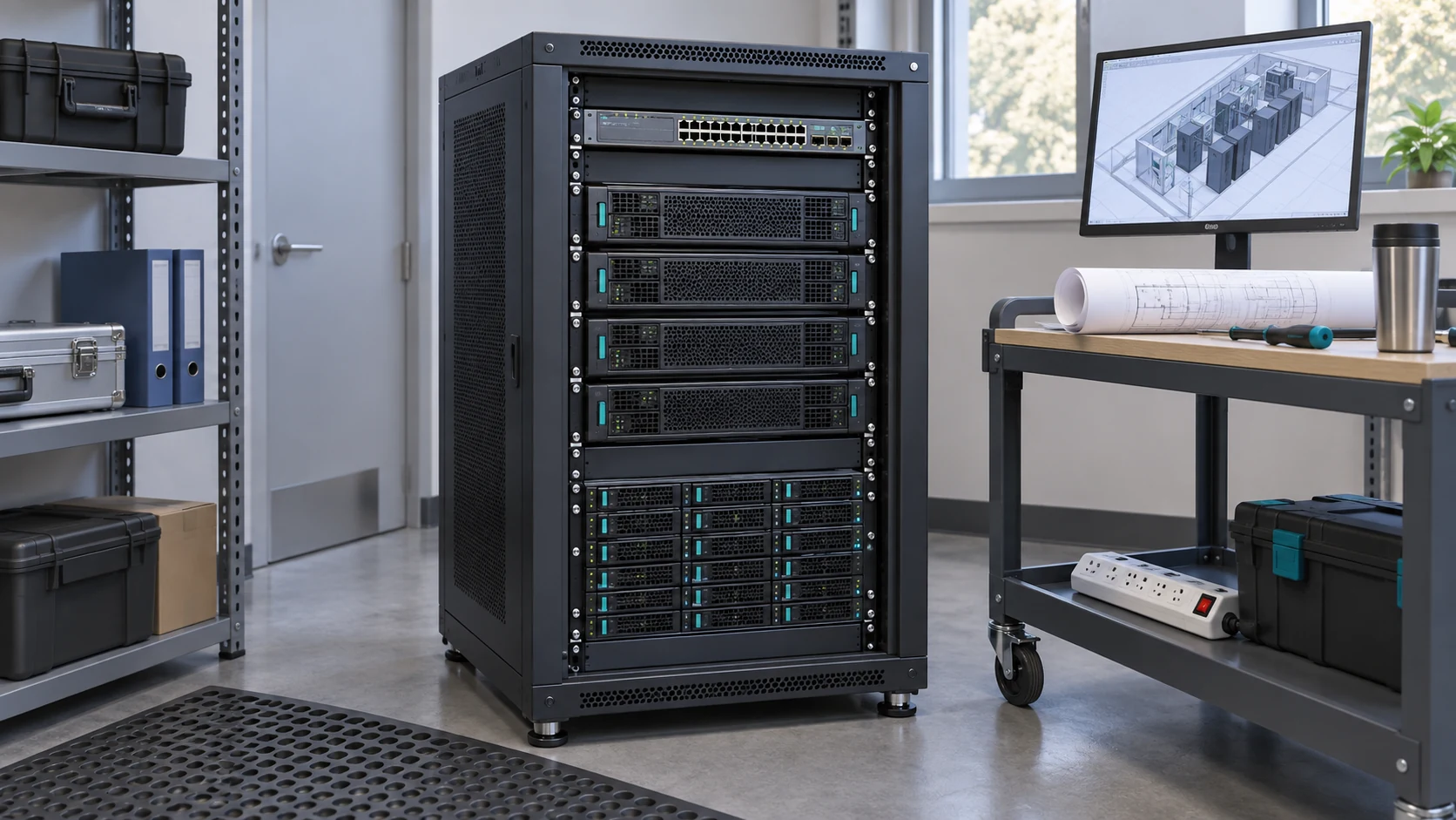 HPC 预算中的计算、网络与存储配套的技术场景插画